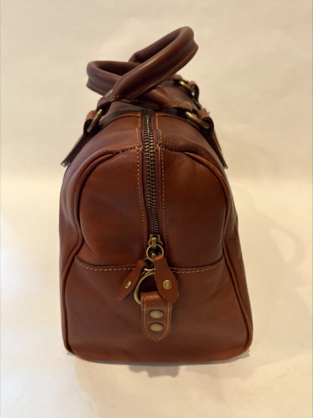 NWT I Medici Firenze Tuscan Italian Cognac Brown Leather Satchel - Picture 7 of 11